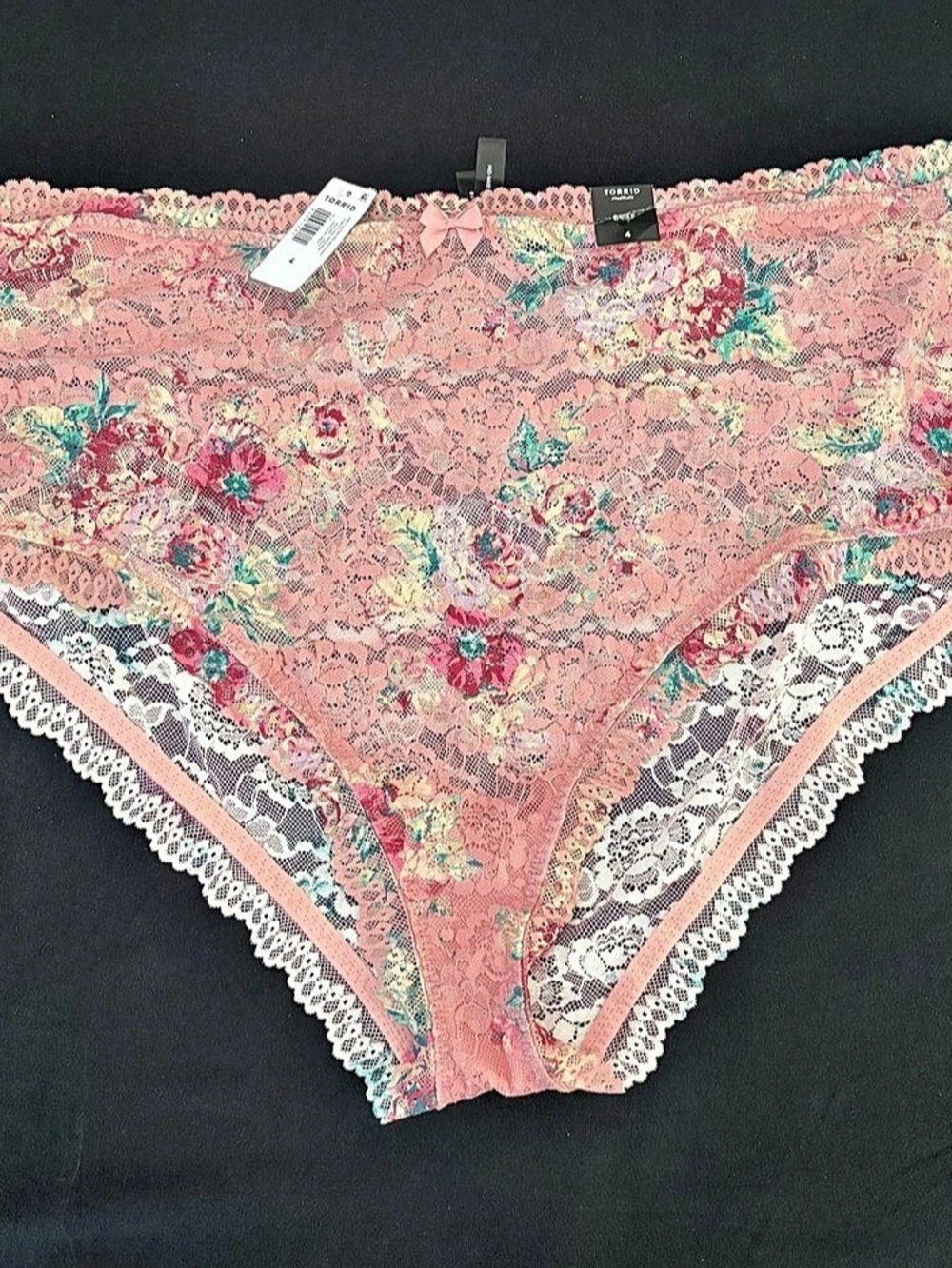 Torrid Always Floral Rose Simply Lace Mid Rise Brief Panty Panties NWT